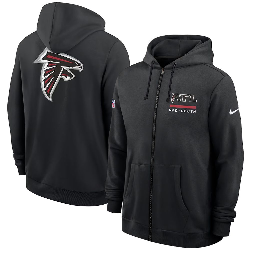 Men 2026 NFL Atlanta Falcons zip-up hoodie black 01->atlanta falcons->NFL Jersey
